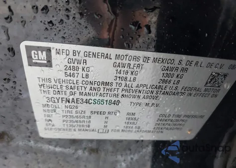 2012 Cadillac Srx Luxury Collection from USA, damaged, VIN 3GYFNAE34CS651840